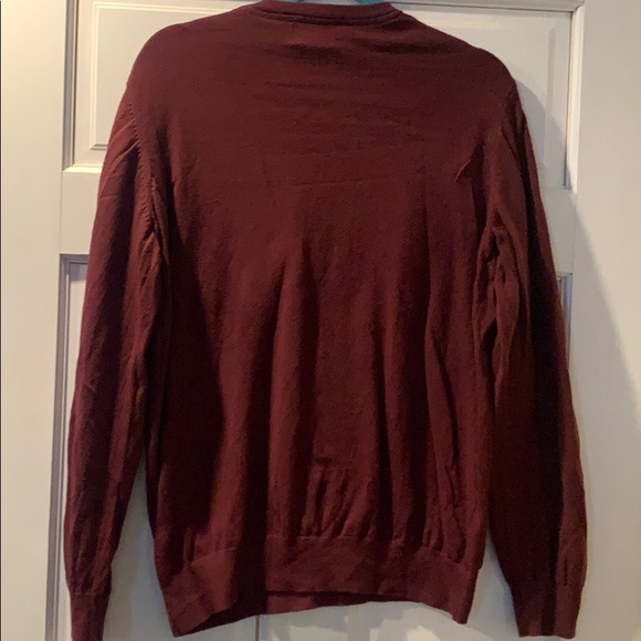 🌼 3/$18. L.L. Bean cotton/cashmere sweater size L burgundy - Picture 6 of 7